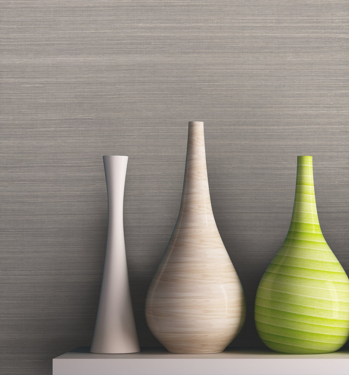 Imperial Light Grey Sisal Grasscloth Wallpaper with Natural Grasscloth Texture - York GR1044