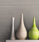 Imperial Light Grey Sisal Grasscloth Wallpaper with Natural Grasscloth Texture - York GR1044