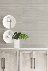 Imperial Light Grey Sisal Grasscloth Wallpaper with Natural Grasscloth Texture - York GR1044