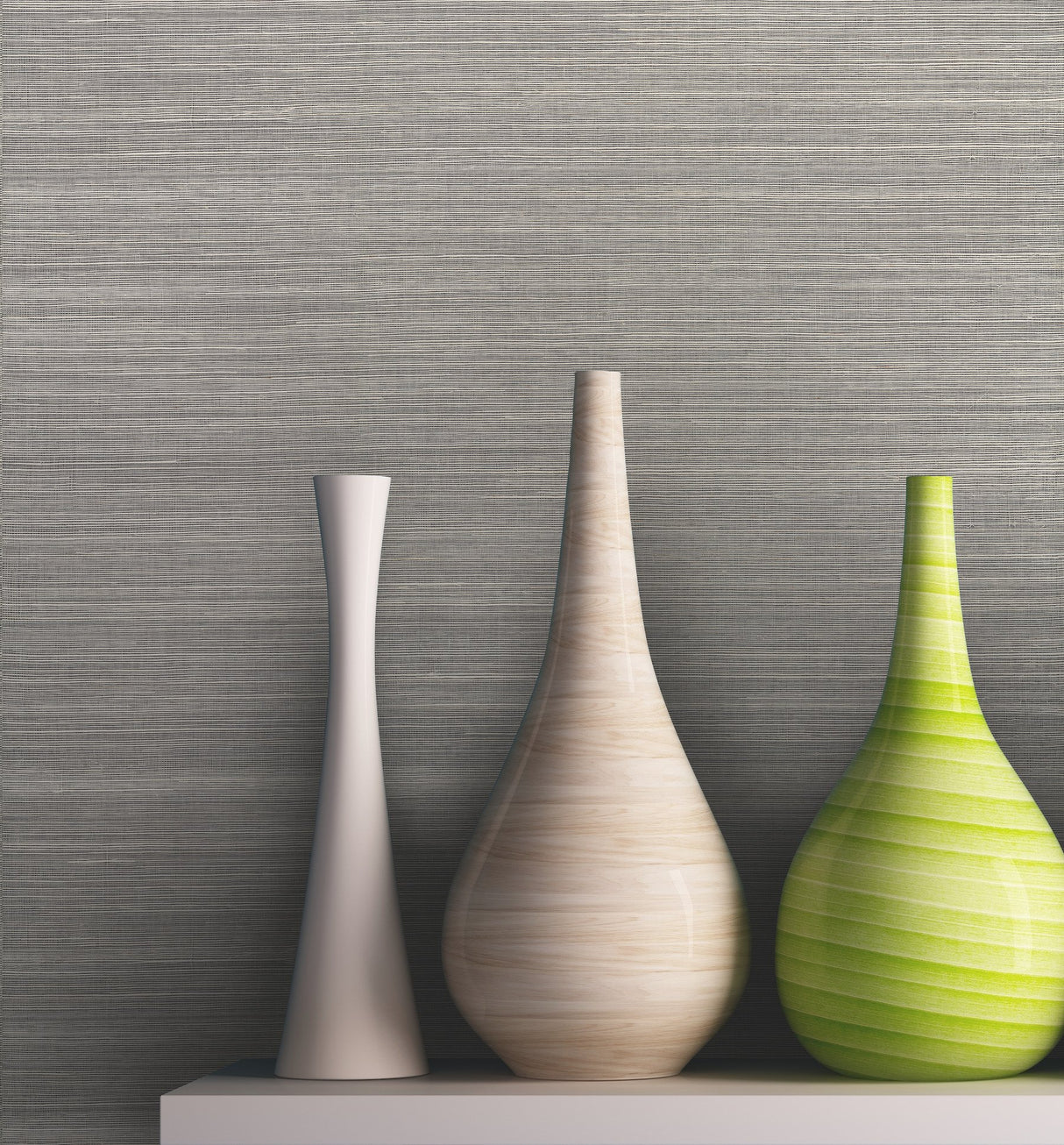 Imperial Dark Grey & Tan Grasscloth Wallpaper with Sisal Woven Texture - York GR1045