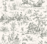Seasons Toile Grey Wallpaper with Traditional Toile Motif - York GR5922