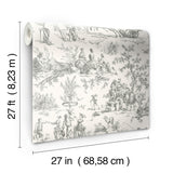 Seasons Toile Grey Wallpaper with Traditional Toile Motif - York GR5922
