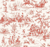 Seasons Toile Scarlet Wallpaper with Traditional Toile Pattern - York GR5925