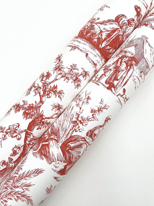 Seasons Toile Scarlet Wallpaper with Traditional Toile Pattern - York GR5925