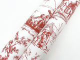 Seasons Toile Scarlet Wallpaper with Traditional Toile Pattern - York GR5925