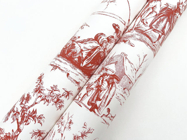 Seasons Toile Scarlet Wallpaper with Traditional Toile Pattern - York GR5925