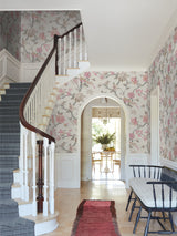 Fanciful Beige Wallpaper with Birds and Blossoms Trail Prepasted Sure Strip - York GR5932