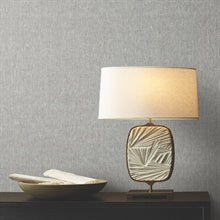 Sheer Linen Grey by Ronald Redding Linen Weave Wallpaper – York Designer Series GRL86135