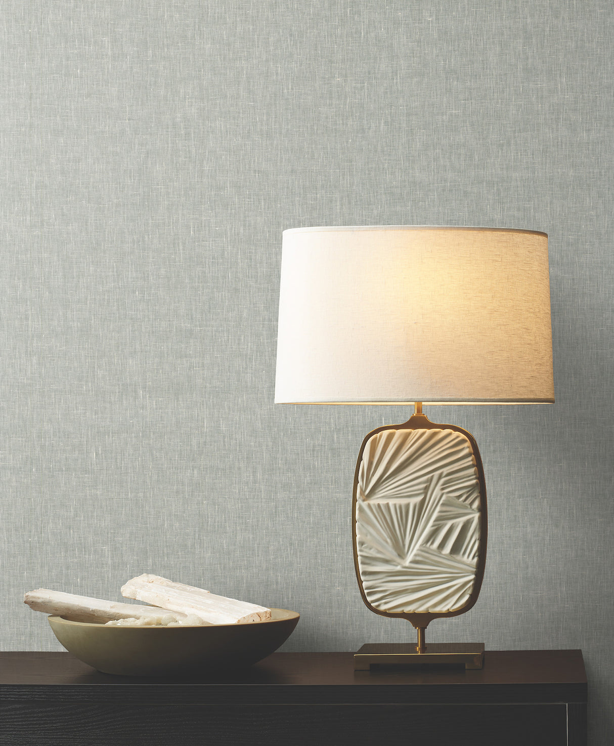 Sheer Linen Sparkling Ash by Ronald Redding Linen Wallpaper – York Designer Series GRL88130