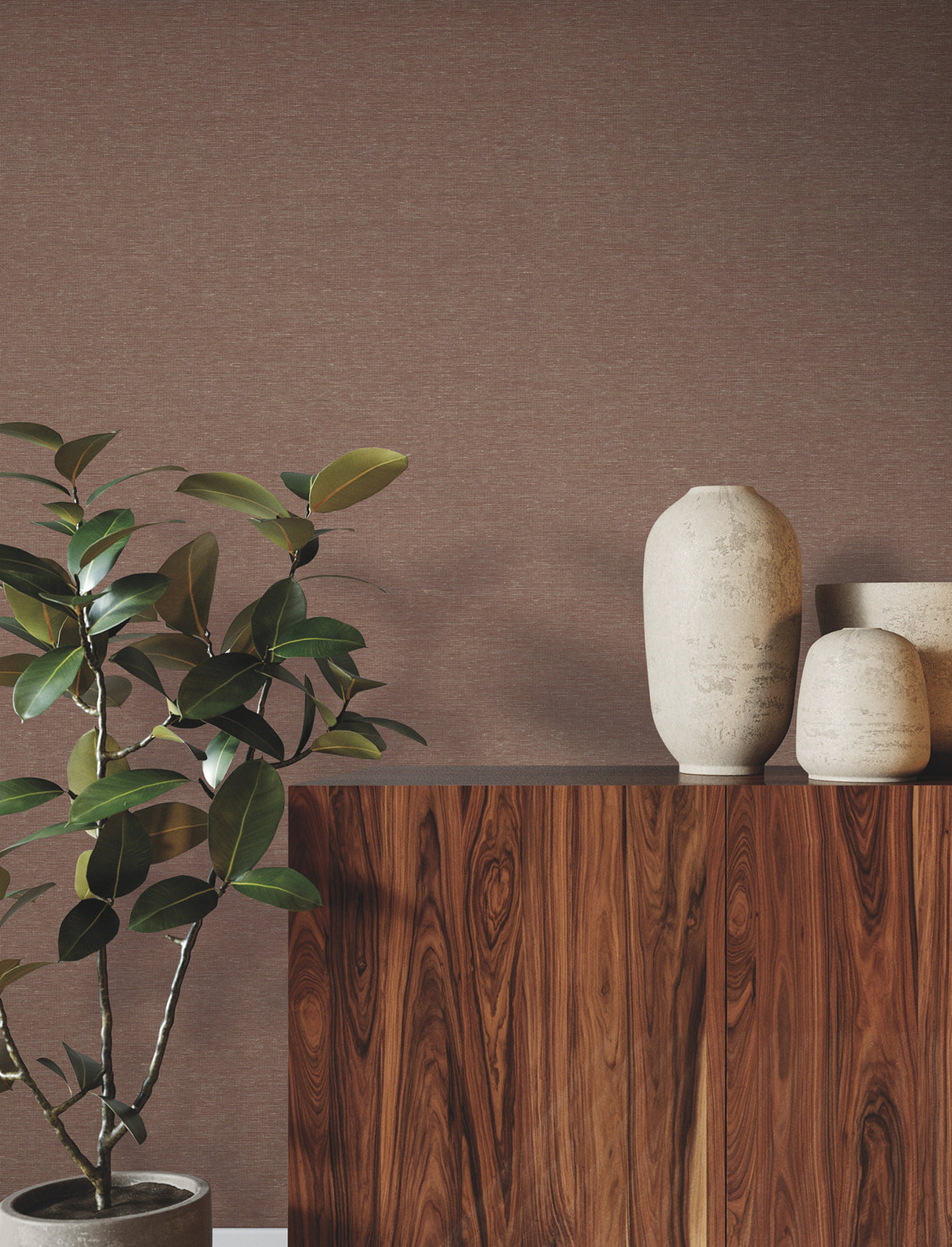Linen Levels Russet by Ronald Redding Wallpaper – York Designer Series GRL88389