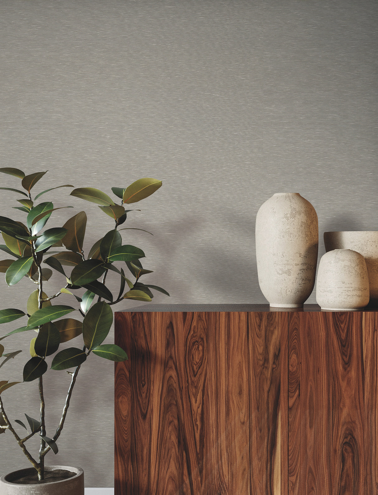 Linen Sunrise Grey by Ronald Redding Wallpaper – York Designer Series GRL88393