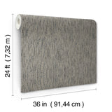 Twist Paperweave Black / Gray by Ronald Redding Paper Weave Wallpaper – York Designer Series GRL88400