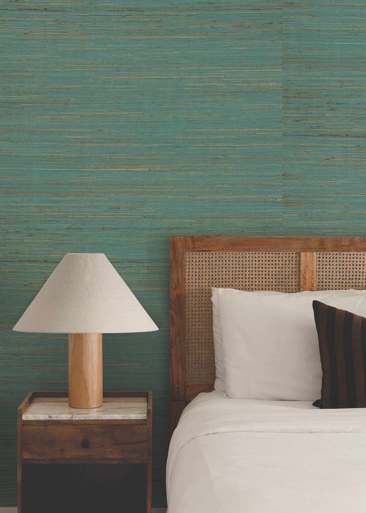 Multicolored Hemp Aqua by Ronald Redding Grasscloth Wallpaper – York Designer Series GRL88487