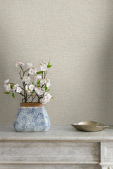 Nomi Flax by Linen & Silk Textures Faux Linen Texture Vinyl Wallpaper – Seabrook Designs GT30005