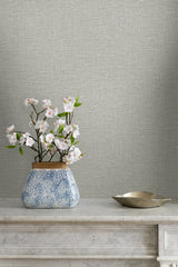 Nomi Seafoam by Linen & Silk Textures Faux Linen Texture Wallpaper – Seabrook Designs GT30008