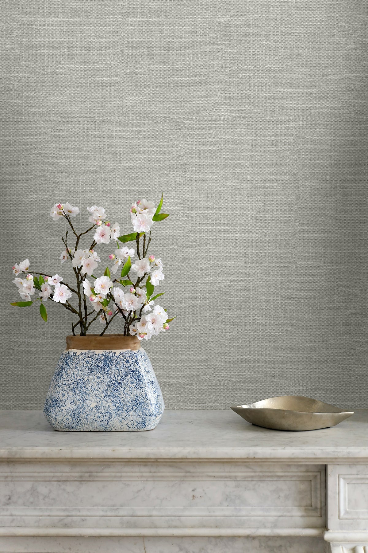 Nomi Gray by Seabrook Designs Faux Linen Texture Wallpaper – Seabrook Designs GT30025