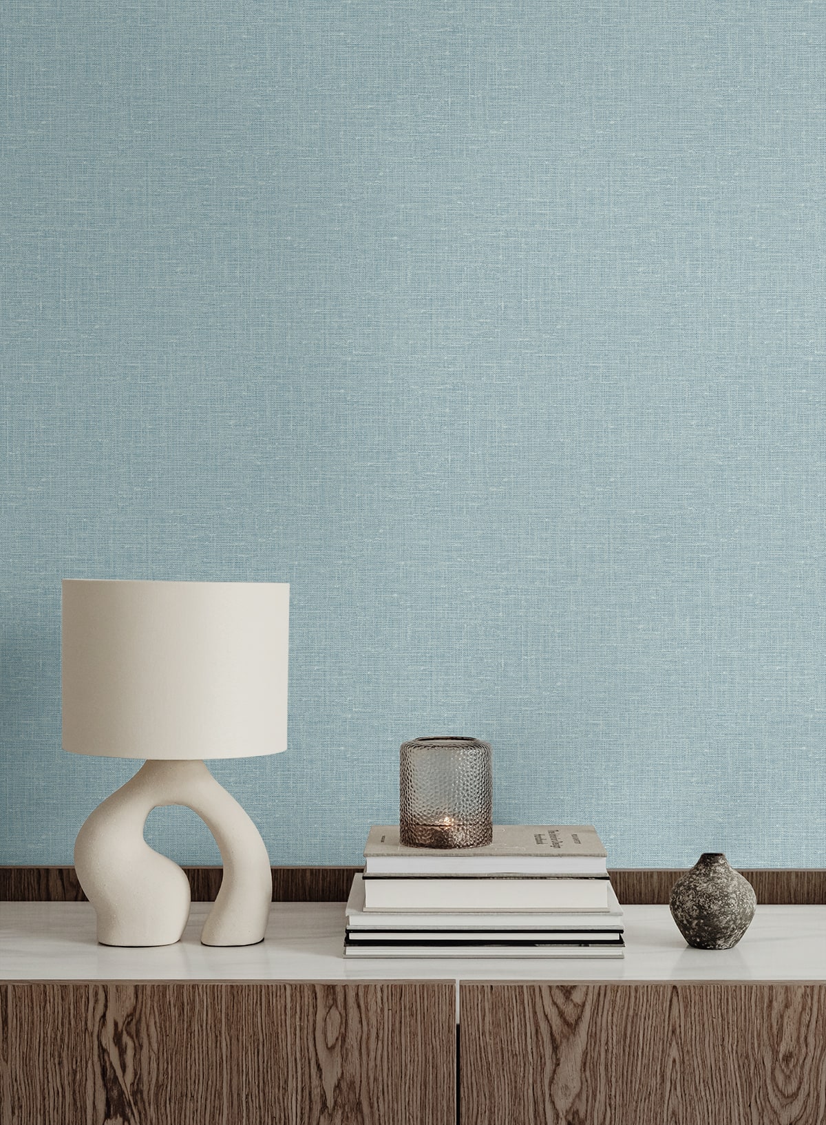 Nomi Frost by Linen & Silk Textures Faux Linen Texture Wallpaper – Seabrook Designs GT30029