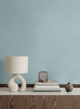 Nomi Frost by Linen & Silk Textures Faux Linen Texture Wallpaper – Seabrook Designs GT30029