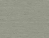 Seabrook Designs Bangkok Moss faux silk texture wallpaper in muted green with subtle horizontal slub texture.