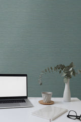 Bangkok Aegean by Linen & Silk Textures Faux Silk Texture Wallpaper – Seabrook Designs GT30114
