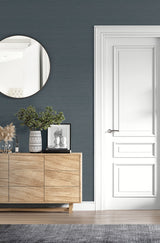 Bangkok Charcoal by Linen & Silk Textures Faux Silk Texture Vinyl Wallpaper – Seabrook Designs GT30116