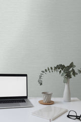Bangkok Winter Blue by Linen & Silk Textures Faux Silk Texture Wallpaper – Seabrook Designs GT30120