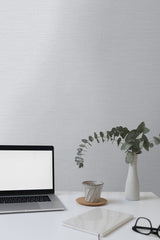 Libeco Frost by Linen & Silk Textures Faux Linen Vinyl Sidewall Wallpaper – Seabrook Designs GT30201