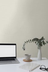 Libeco Stone by Linen & Silk Textures Faux Linen Texture Vinyl Wallpaper – Seabrook Designs GT30202