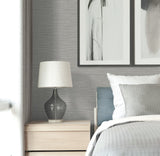 Libeco Taupe by Linen & Silk Textures Faux Linen Vinyl Wallpaper – Seabrook Designs GT30208