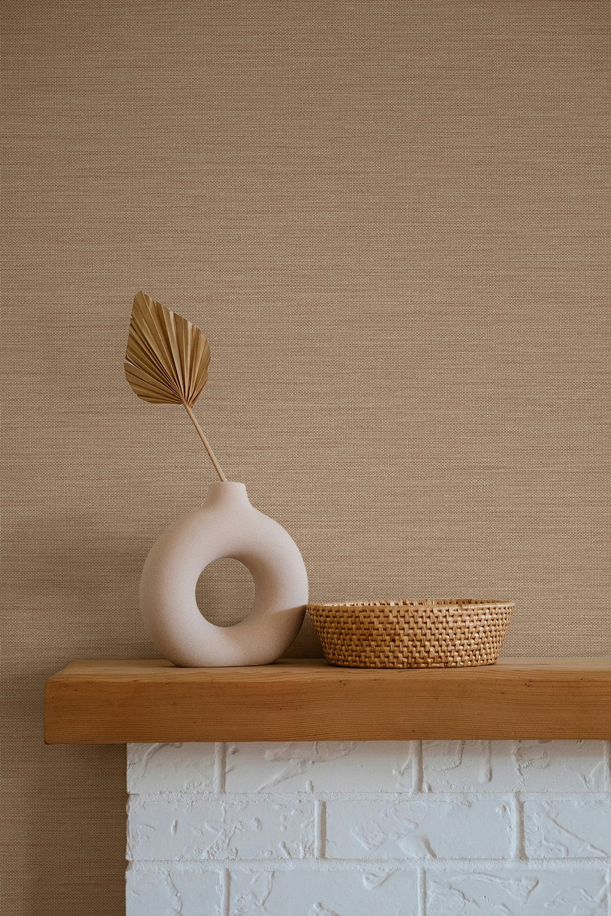 Libeco Cinnamon by Linen & Silk Textures Faux Linen Texture Wallpaper – Seabrook Designs GT30211