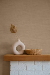 Libeco Cinnamon by Linen & Silk Textures Faux Linen Texture Wallpaper – Seabrook Designs GT30211