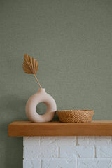 Normandy Army Green by Linen & Silk Textures Matte Faux Linen Texture Type II Vinyl Wallpaper – Seabrook Designs GT30328