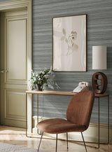 Meiya Slate Gray by Linen & Silk Textures Stria Texture Vinyl Wallpaper – Seabrook Designs GT30406