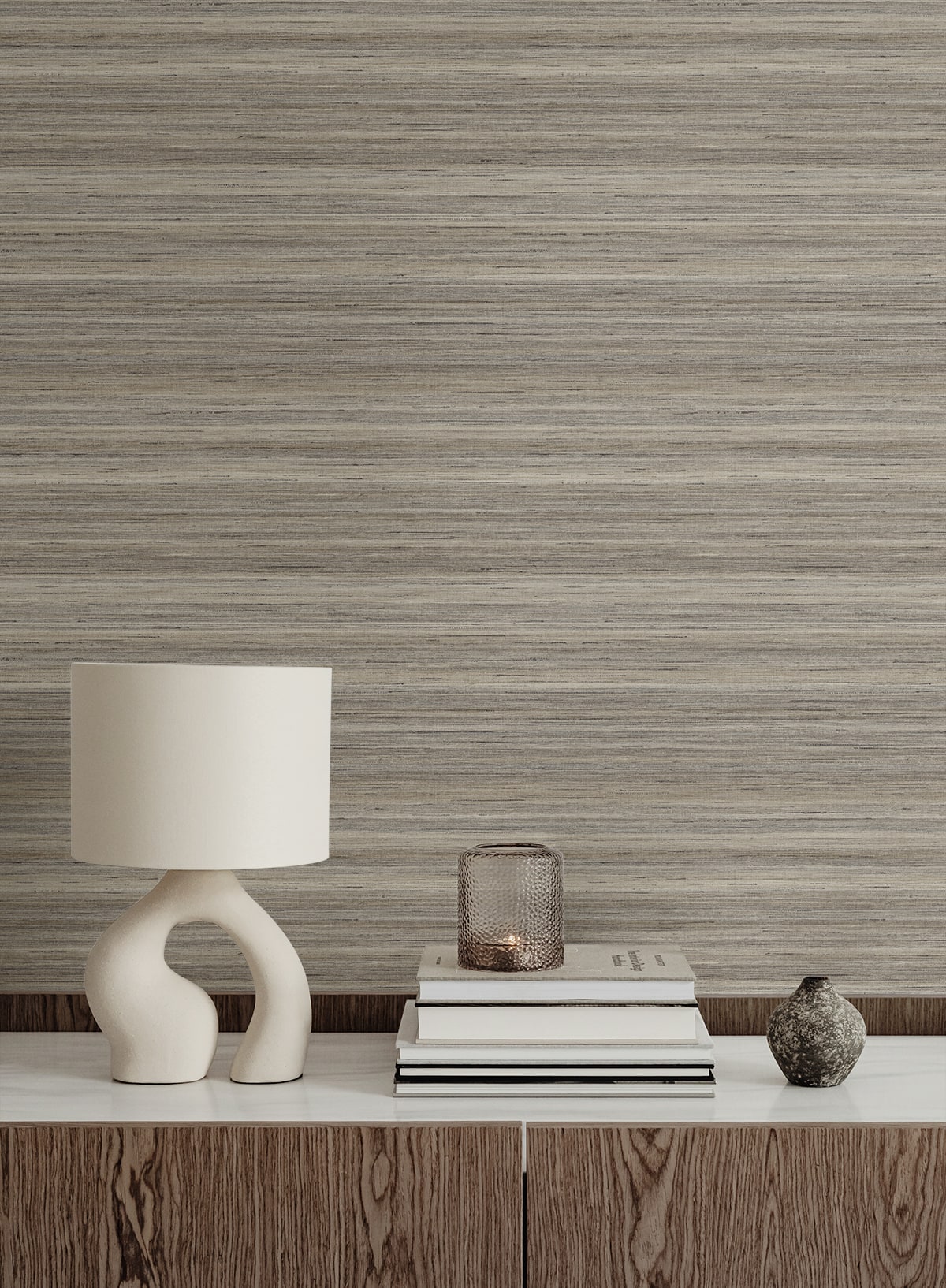 Meiya Soapstone by Linen & Silk Textures Textured Stria Vinyl Wallpaper – Seabrook Designs GT30407