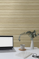 Meiya Straw by Seabrook Designs Textured Stria Vinyl Wallpaper – Seabrook Designs GT30410