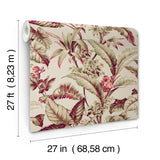 Mystic Isle Taupe Tropical Wallpaper with Eclectic Tropical Foliage Motif - York GT4501