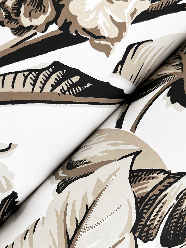 Mystic Isle Neutral Wallpaper with Tropical Eclectic Botanical Pattern - York GT4503