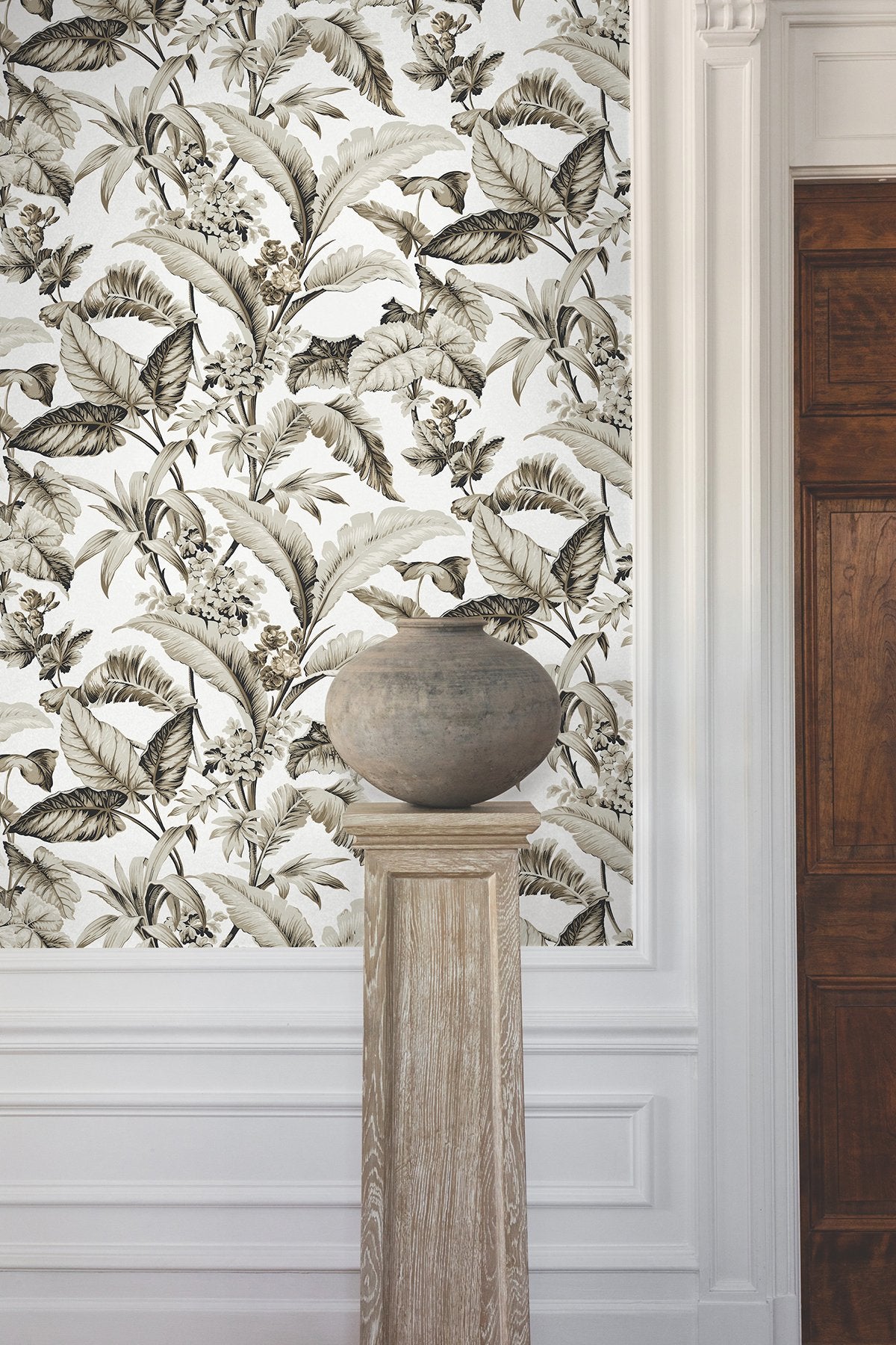 Mystic Isle Neutral Wallpaper with Tropical Eclectic Botanical Pattern - York GT4503