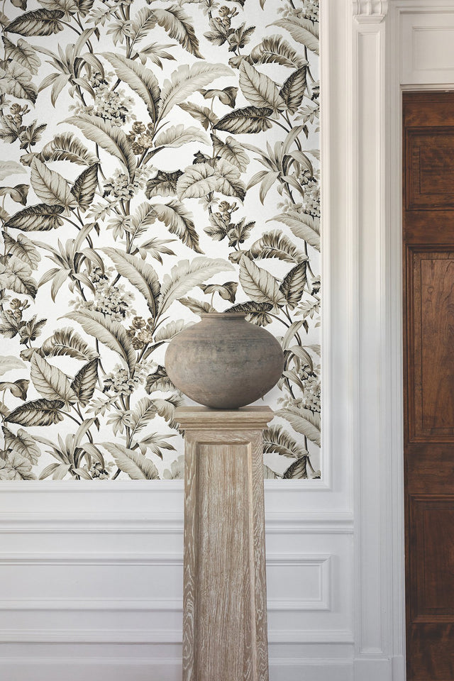 Mystic Isle Neutral Wallpaper with Tropical Eclectic Botanical Pattern - York GT4503