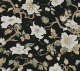 Marguerite Vine Black Vintage Floral Wallpaper - York GT4514