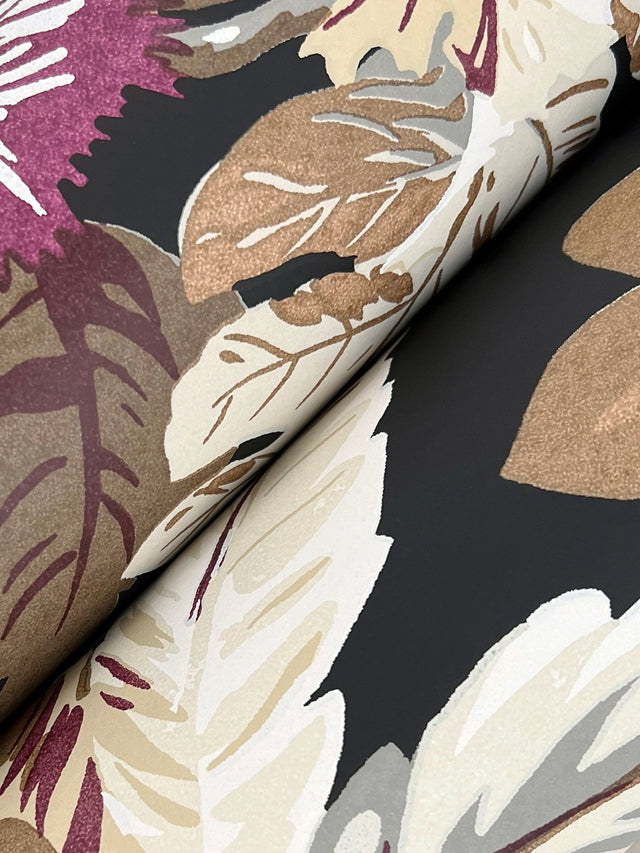 Briarwood Black Botanical Vintage Wallpaper - York GT4521