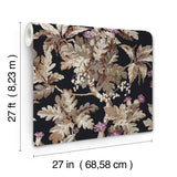 Briarwood Black Botanical Vintage Wallpaper - York GT4521