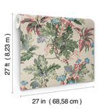 Briarwood Taupe Wallpaper with Vintage Botanical Motif - York GT4522