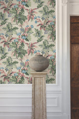 Briarwood Taupe Wallpaper with Vintage Botanical Motif - York GT4522