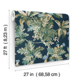 Briarwood Navy Wallpaper with Botanical Vintage Motif - York GT4523