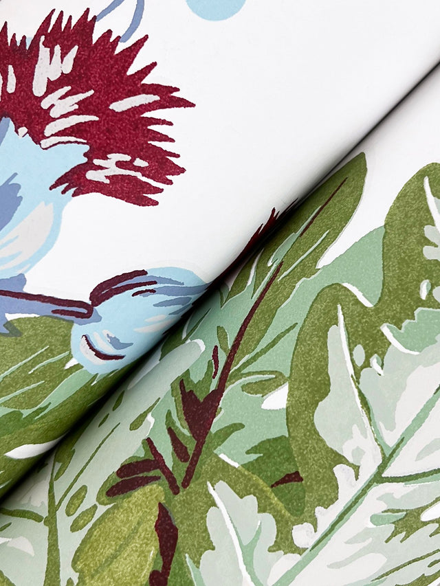 Briarwood White Wallpaper with Botanical Vintage Vine & Berry Motif - York GT4524