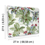 Briarwood White Wallpaper with Botanical Vintage Vine & Berry Motif - York GT4524