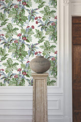 Briarwood White Wallpaper with Botanical Vintage Vine & Berry Motif - York GT4524