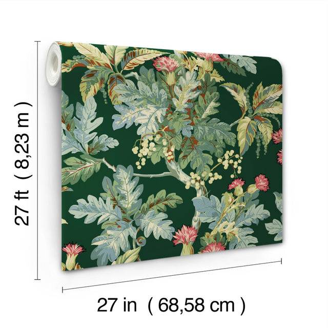 Briarwood Green Botanical Vintage Wallpaper - York GT4525