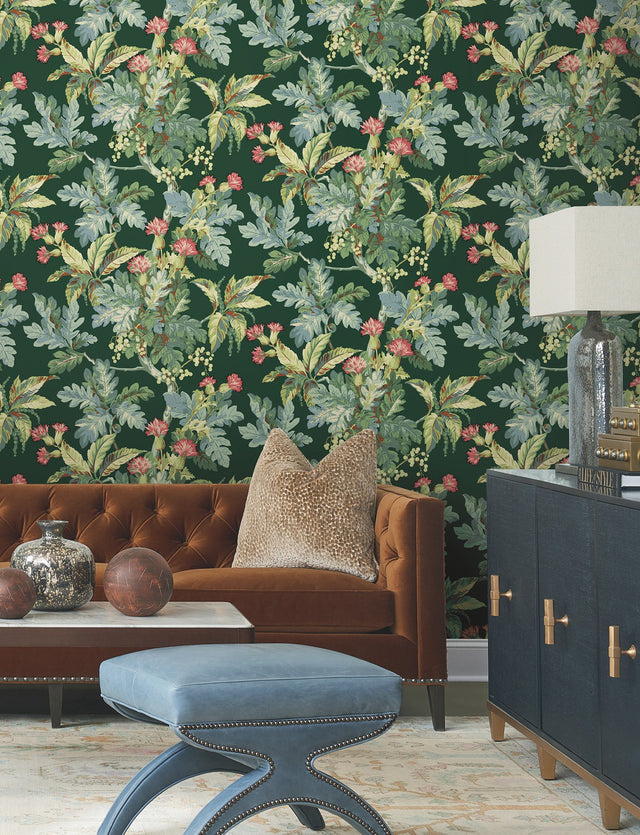 Briarwood Green Botanical Vintage Wallpaper - York GT4525